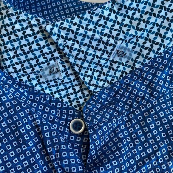 Robert Graham Blue Geometric Print Homedale Men's Shirt Classic Fit Size M - Picture 9 of 10